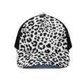 Black And White Jaguar Pattern Print Black Mesh Trucker Hat