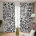 Black And White Jaguar Pattern Print Dimout Pencil Pleat Curtains
