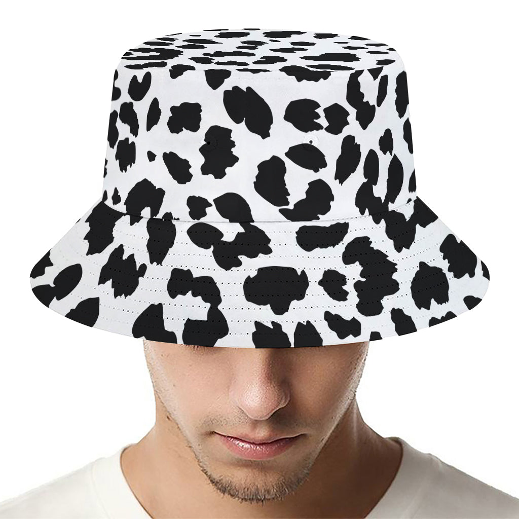 Black And White Jaguar Pattern Print Bucket Hat