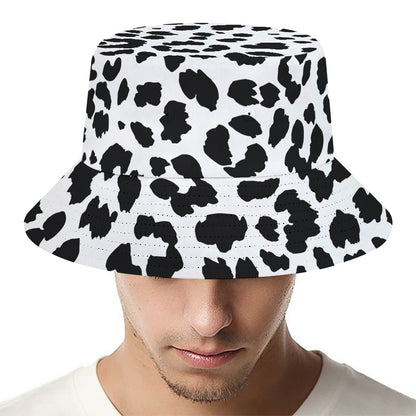 Black And White Jaguar Pattern Print Bucket Hat