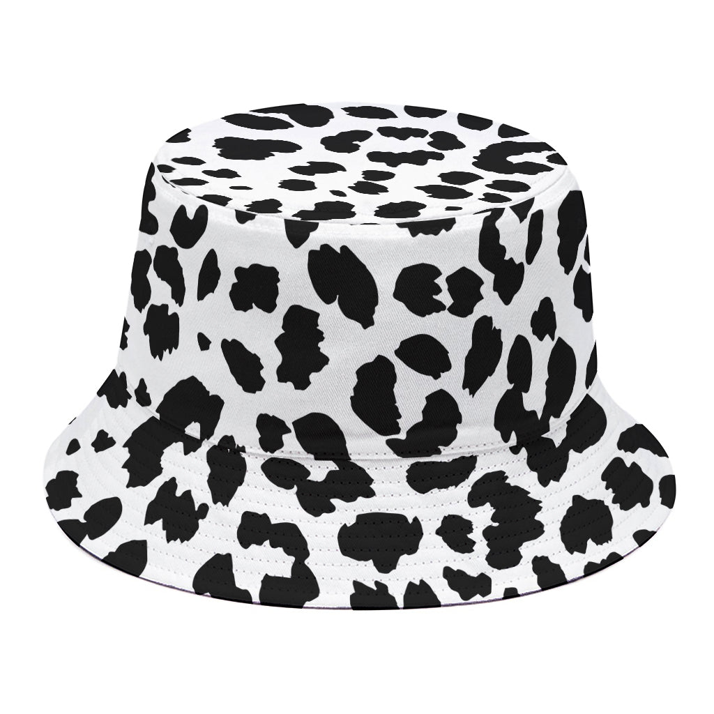 Black And White Jaguar Pattern Print Bucket Hat