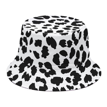 Black And White Jaguar Pattern Print Bucket Hat