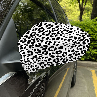 Black And White Jaguar Pattern Print Car Side Mirror Covers