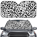 Black And White Jaguar Pattern Print Car Windshield Sun Shade