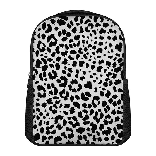 Black And White Jaguar Pattern Print Casual Backpack