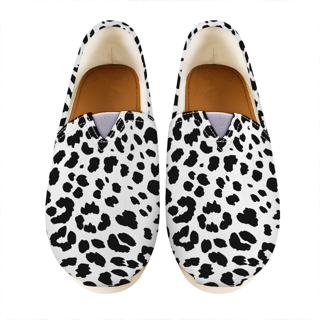 Black And White Jaguar Pattern Print Casual Shoes