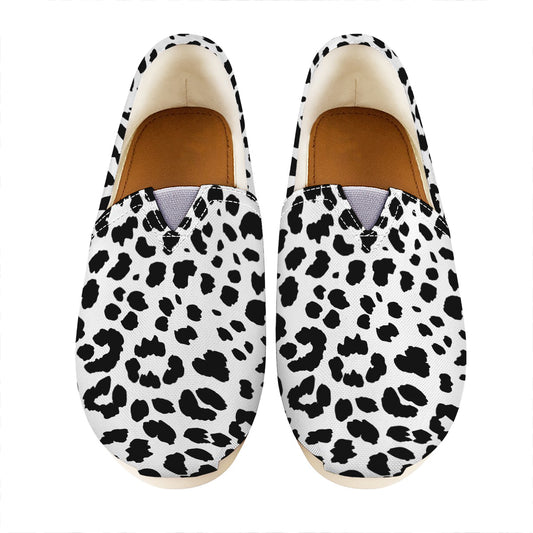 Black And White Jaguar Pattern Print Casual Shoes
