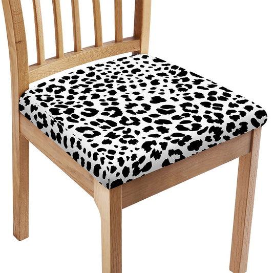 Black And White Jaguar Pattern Print Chair Cushion Cover