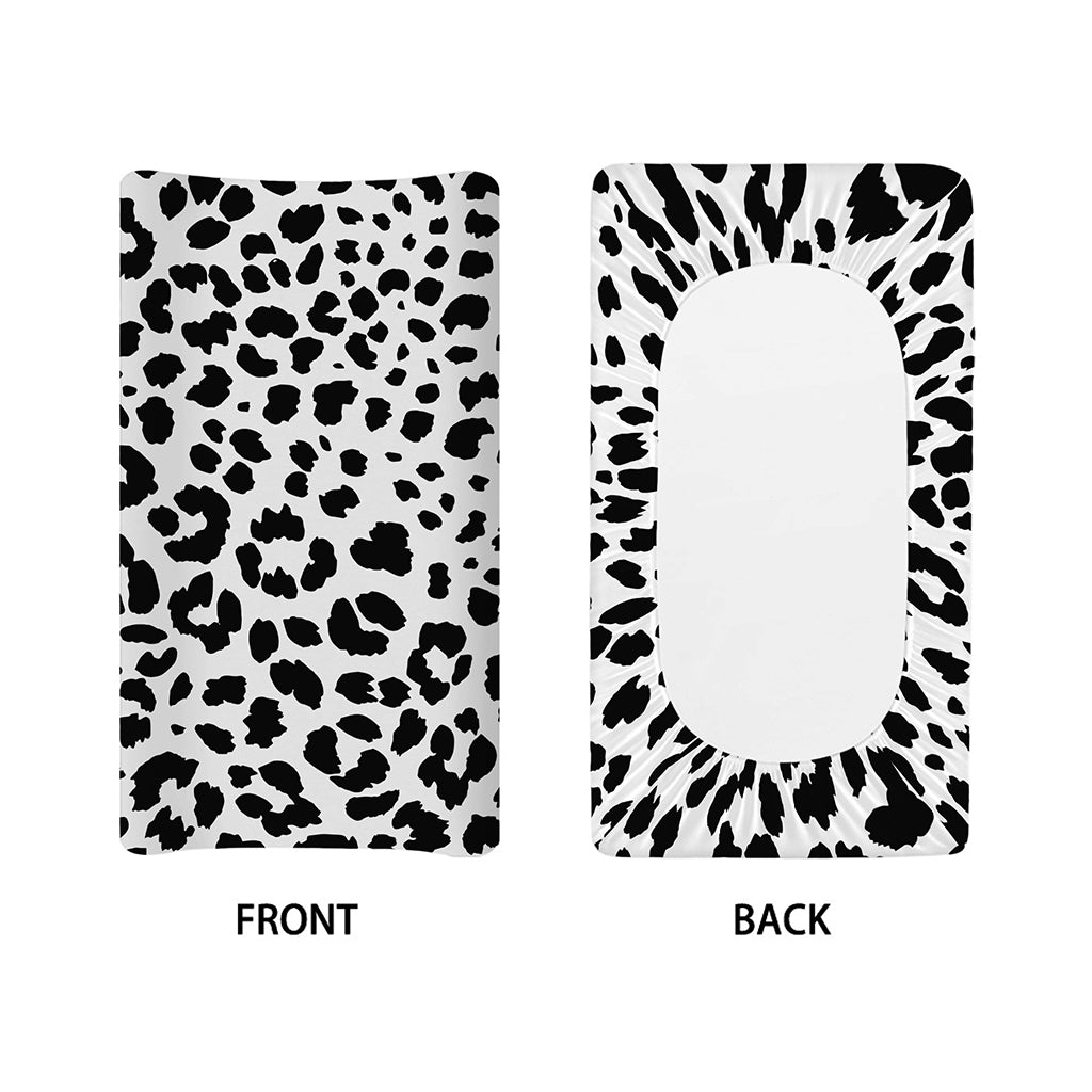 Black And White Jaguar Pattern Print Changing Pad Cover