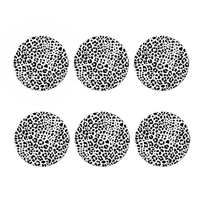 Black And White Jaguar Pattern Print Coaster Set