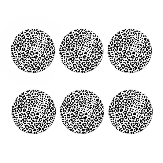Black And White Jaguar Pattern Print Coaster Set
