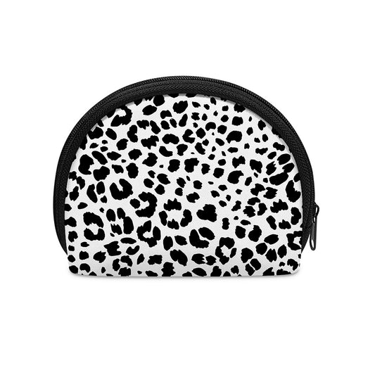 Black And White Jaguar Pattern Print Coin Purse
