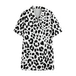 Black And White Jaguar Pattern Print Cotton Hawaiian Shirt
