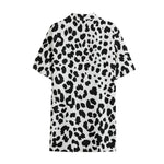 Black And White Jaguar Pattern Print Cotton Hawaiian Shirt