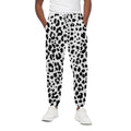 Black And White Jaguar Pattern Print Cotton Sweatpants