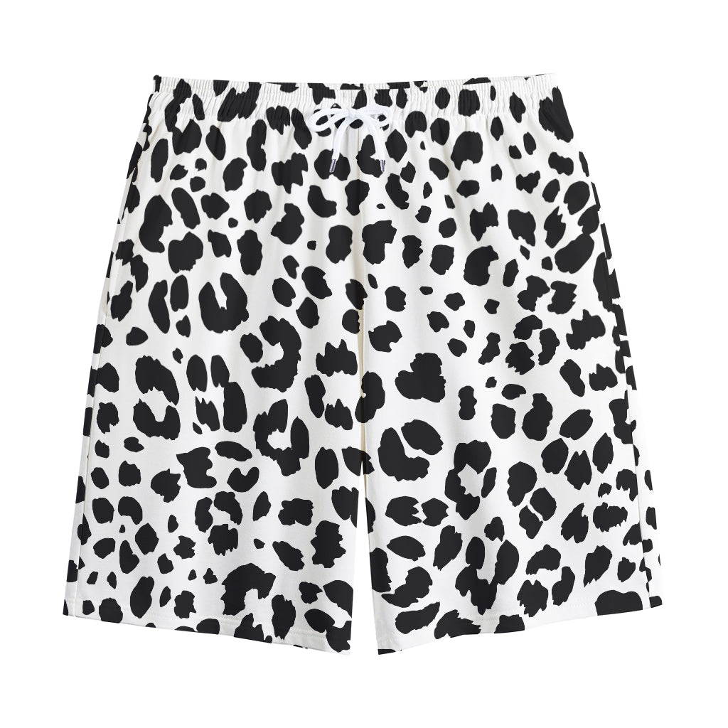 Black And White Jaguar Pattern Print Cotton Shorts