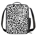 Black And White Jaguar Pattern Print Crossbody Lunch Bag