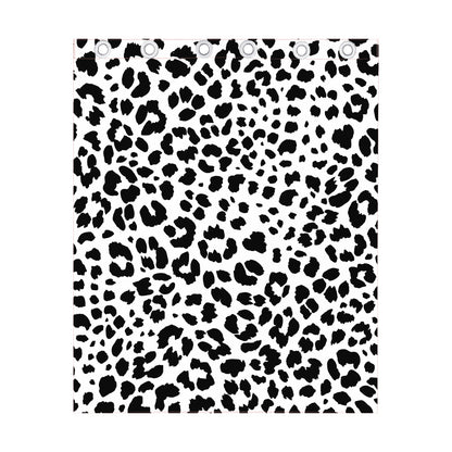 Black And White Jaguar Pattern Print Curtain
