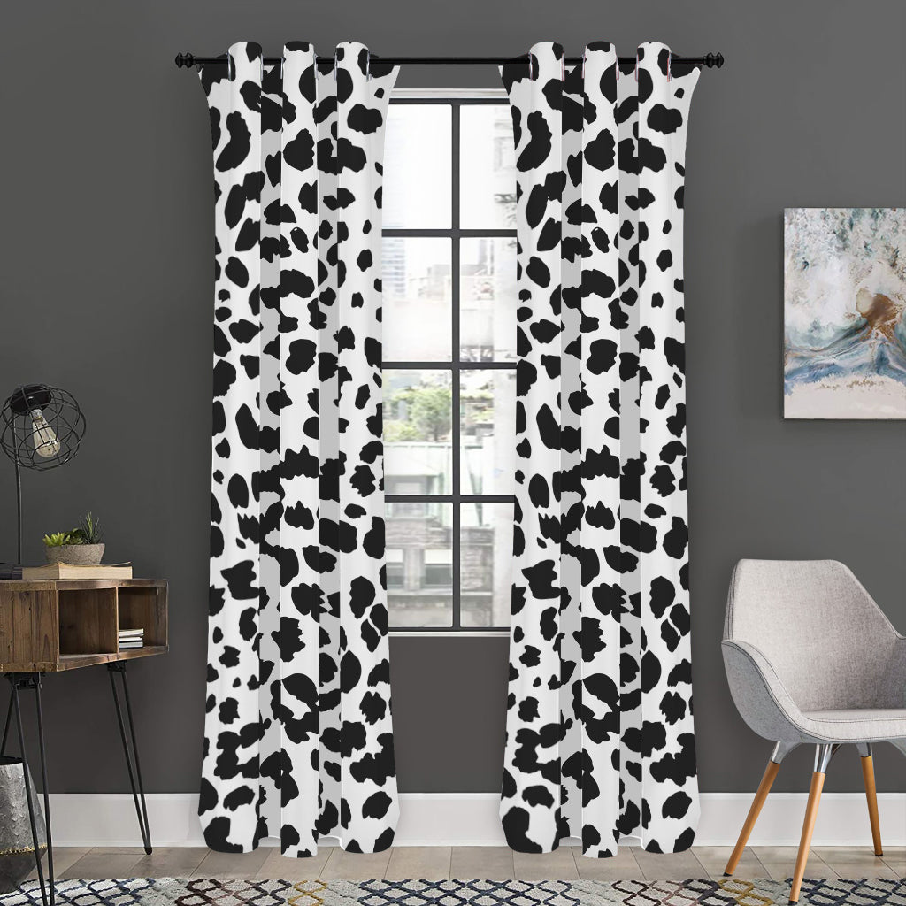 Black And White Jaguar Pattern Print Curtain