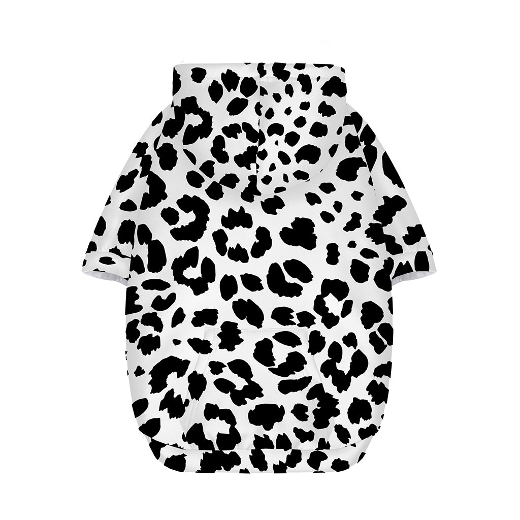 Black And White Jaguar Pattern Print Dog Zip Up Hoodie