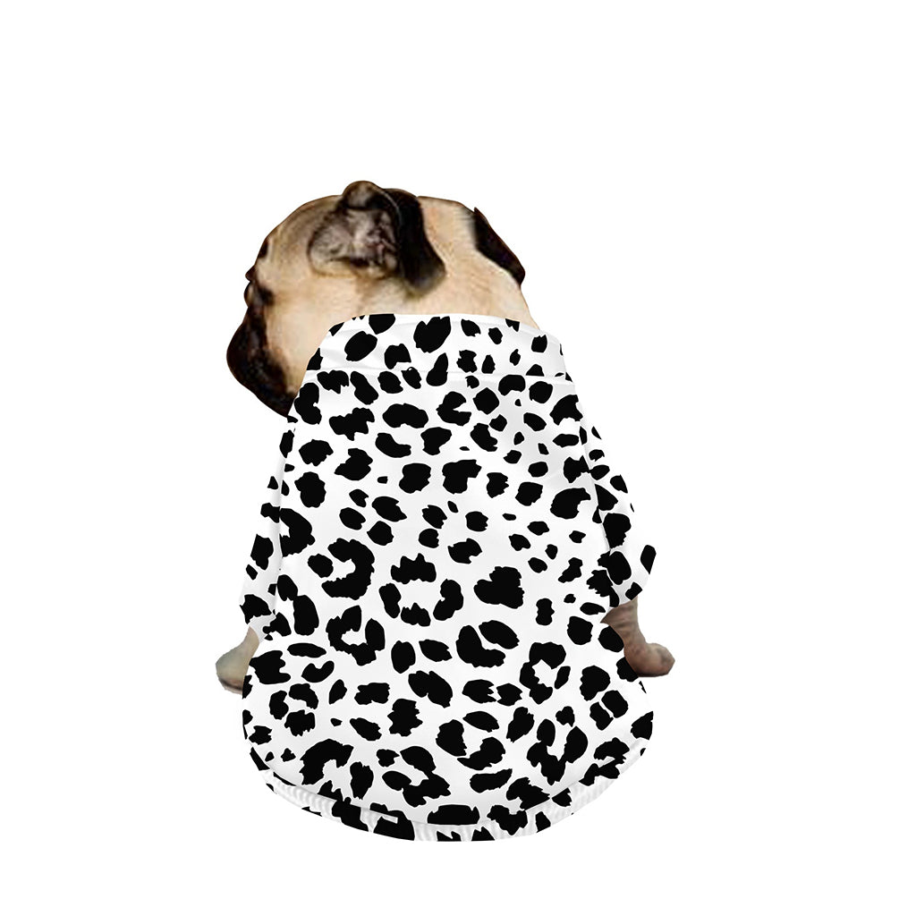 Black And White Jaguar Pattern Print Dog Zip Up Jacket