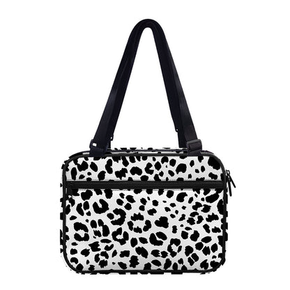 Black And White Jaguar Pattern Print Double Strap Bible Bag