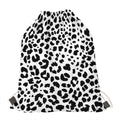 Black And White Jaguar Pattern Print Drawstring Bag