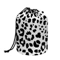 Black And White Jaguar Pattern Print Drawstring Makeup Bag