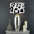 Black And White Jaguar Pattern Print Drum Lamp Shade