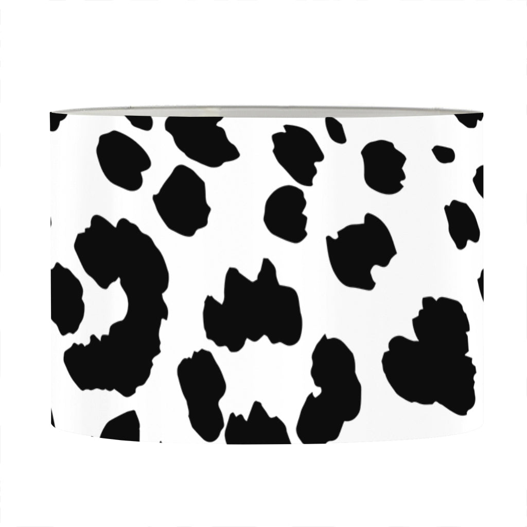 Black And White Jaguar Pattern Print Drum Lamp Shade