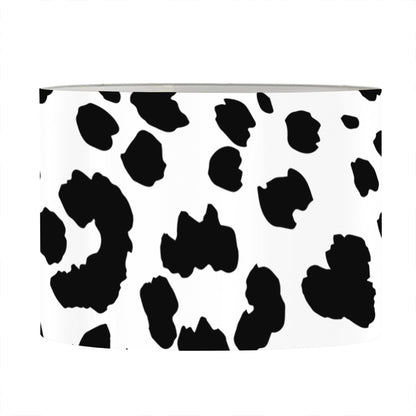 Black And White Jaguar Pattern Print Drum Lamp Shade