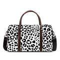 Black And White Jaguar Pattern Print Duffel Bag