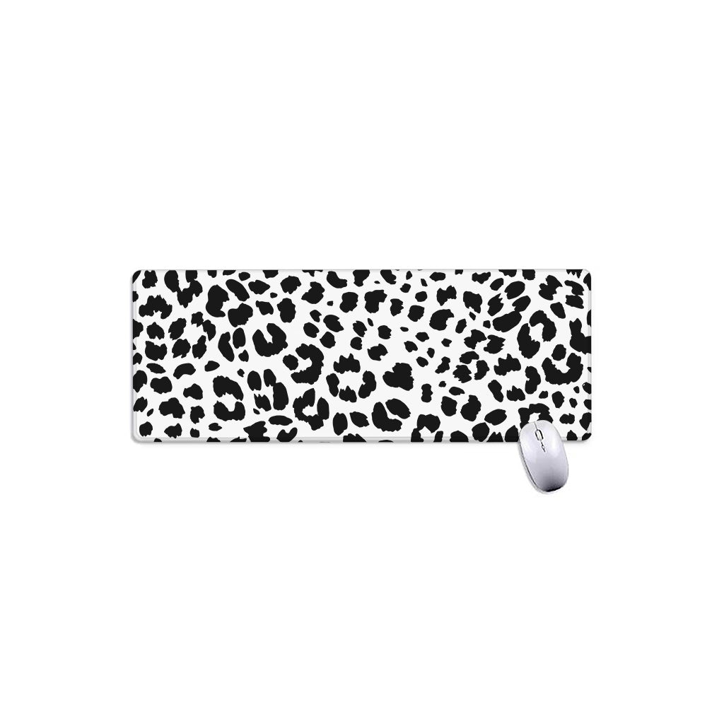 Black And White Jaguar Pattern Print Extended Mouse Pad