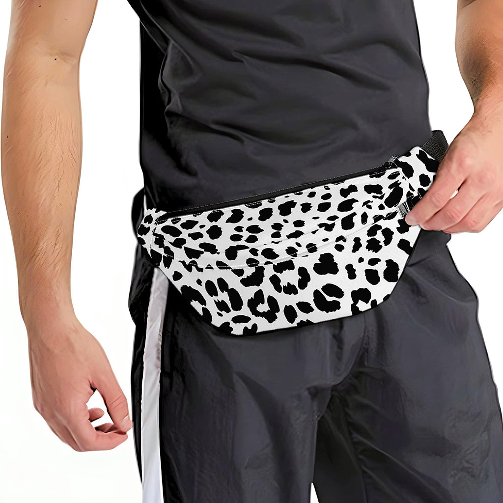 Black And White Jaguar Pattern Print Fanny Pack