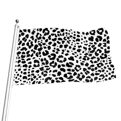 Black And White Jaguar Pattern Print Flag