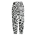 Black And White Jaguar Pattern Print Fleece Lined Knit Pants