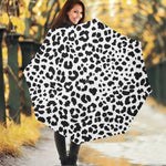 Black And White Jaguar Pattern Print Foldable Umbrella
