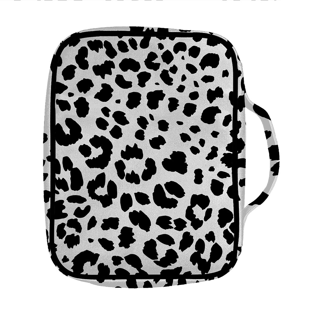 Black And White Jaguar Pattern Print Front Pocket Bible Bag