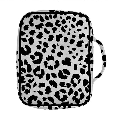 Black And White Jaguar Pattern Print Front Pocket Bible Bag