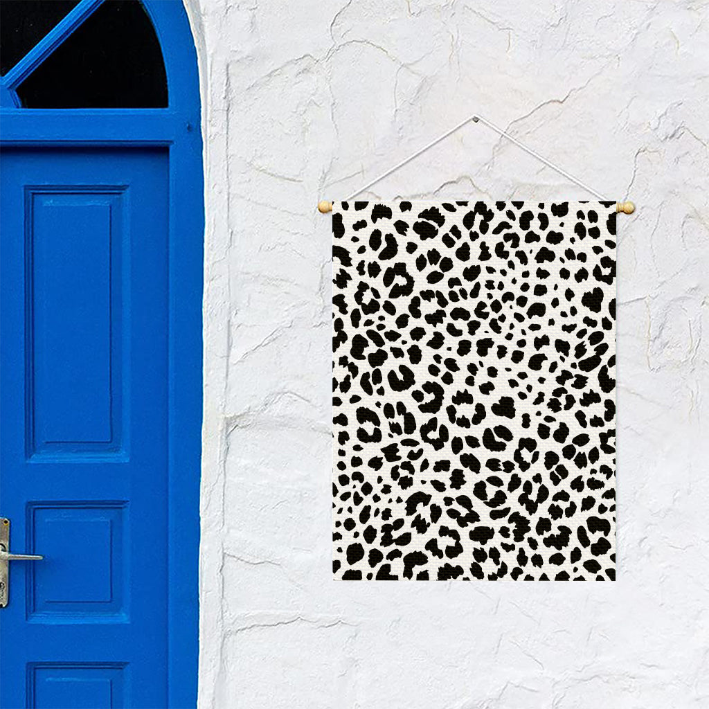 Black And White Jaguar Pattern Print Garden Flag