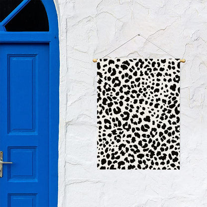 Black And White Jaguar Pattern Print Garden Flag