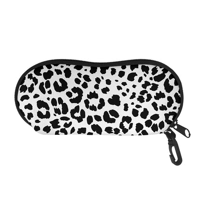 Black And White Jaguar Pattern Print Glasses Case