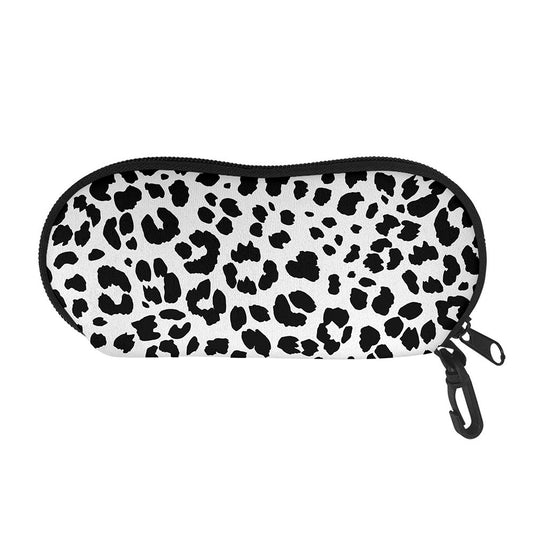 Black And White Jaguar Pattern Print Glasses Case