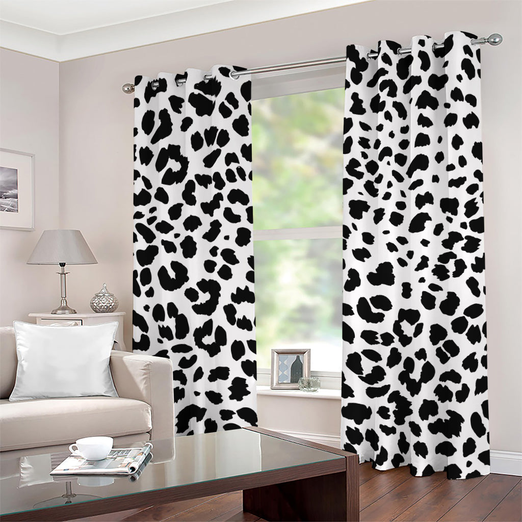 Black And White Jaguar Pattern Print Grommet Curtains