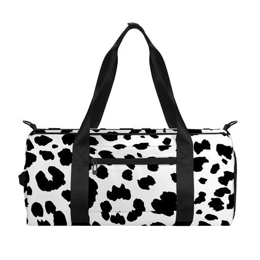 Black And White Jaguar Pattern Print Gym Bag