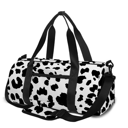 Black And White Jaguar Pattern Print Gym Bag