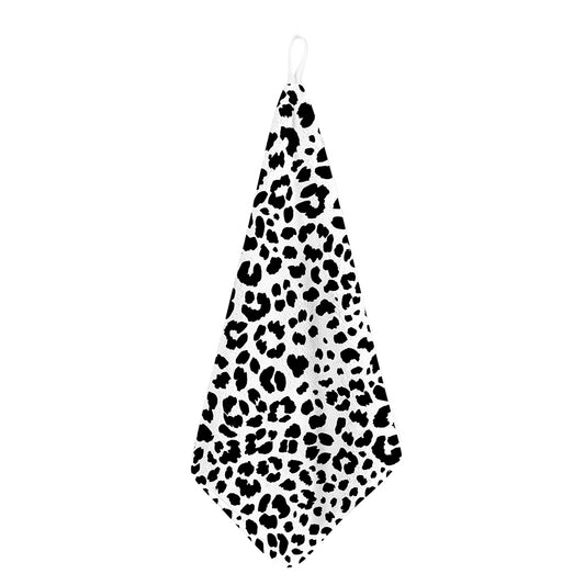 Black And White Jaguar Pattern Print Hand Towel