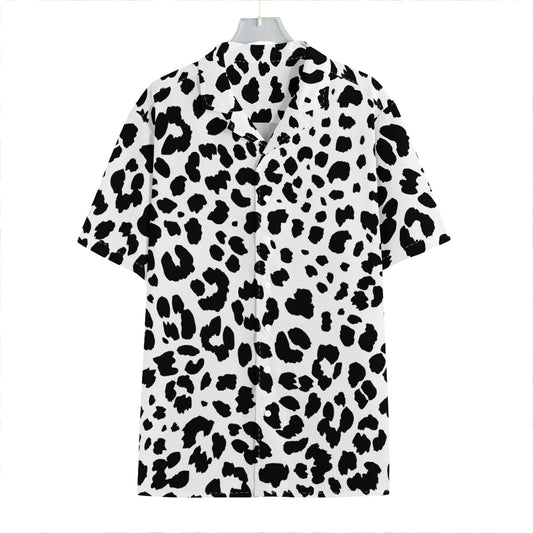 Black And White Jaguar Pattern Print Hawaiian Shirt
