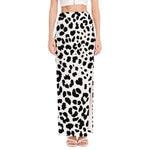 Black And White Jaguar Pattern Print High Slit Maxi Skirt