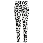 Black And White Jaguar Pattern Print High-Waisted Pocket Leggings